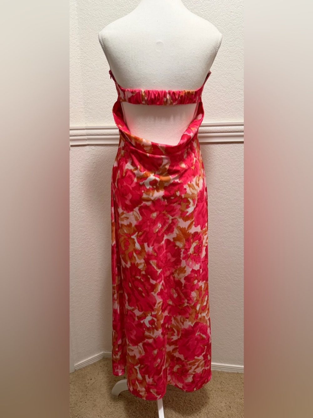 Floral Strapless Satin Maxi Dress – Wedding Guest Ready ✨ - Picture 6 of 6